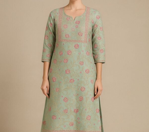 Sage Bloom Kurti -Full Embroidary - Image 2