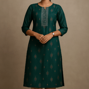 Emerald Charm Printed Straight Kurti