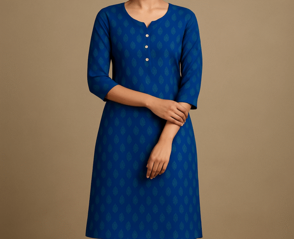 Blue Floral Print Kurti